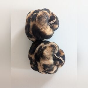 Ugg Baby Girl Slippers 0/1 Newborn Leopard Print Fuzzy